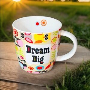 Valentina Dream Big Owl Ceramic Coffee Mug Dishwasher Microwave Safe